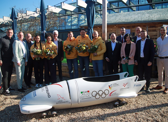 Feierlicher Empfang der Brandenburger Bob-Olympioniken